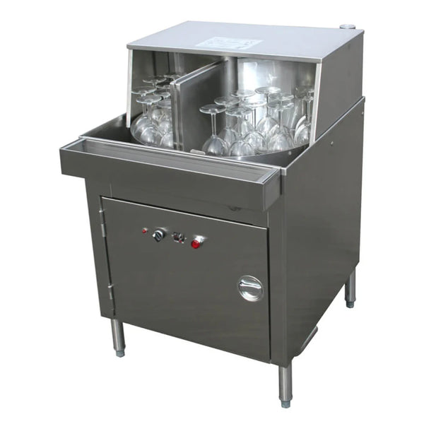 American Dish ASQ II Low-Temp Glasswasher Dish Machine with Manual Carousel