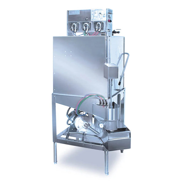 American Dish AF-3D-S 3D 3-Door Low Temp Upright Dish Machine with Single Rack and Single Chemical Alarm