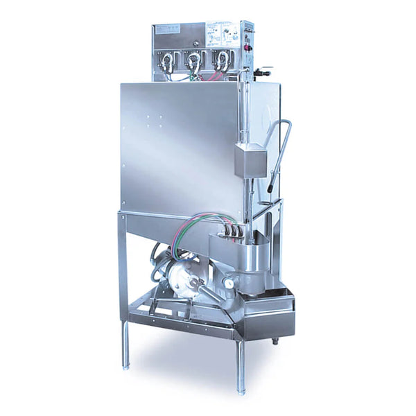 American Dish AF-3D-S 3D 3-Door Low Temp Upright Dish Machine with Single Rack and Muffler Heater