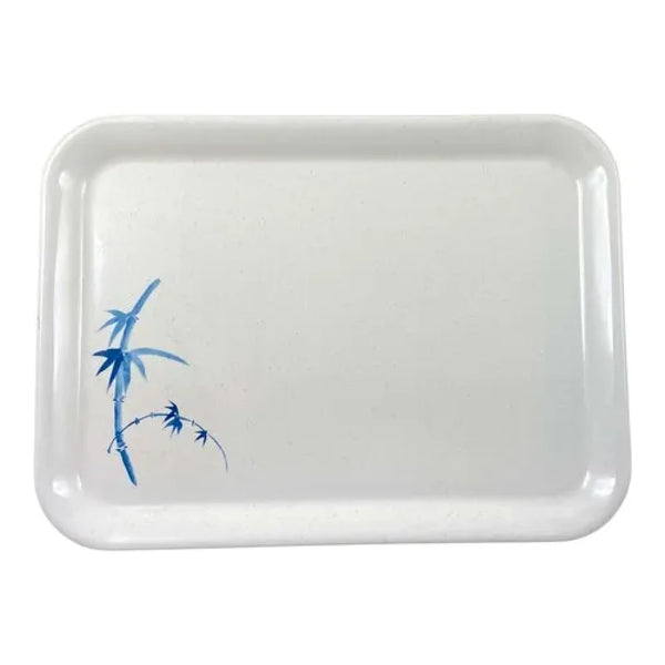 Thunder Group 0901BB Blue Bamboo 13-1/8" x 10-1/4" Melamine Tray, Pack of 12