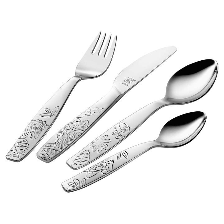 Zwilling 1000822 4 Piece Stainless Steel Twin Kids Jungle Flatware Set