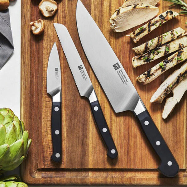 Zwilling 1002871 3 Piece Starter Knife Set with Black Plastic Handle