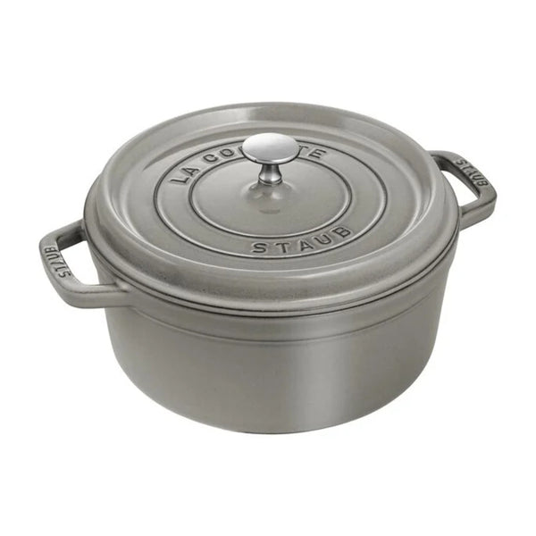 Staub 1003199 4-qt Cast Iron Round Dutch Ovens, Graphite Grey