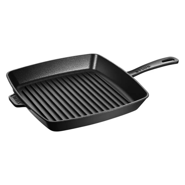 Staub 1003307 Cast Iron 12" Square American Grill Pan, Black