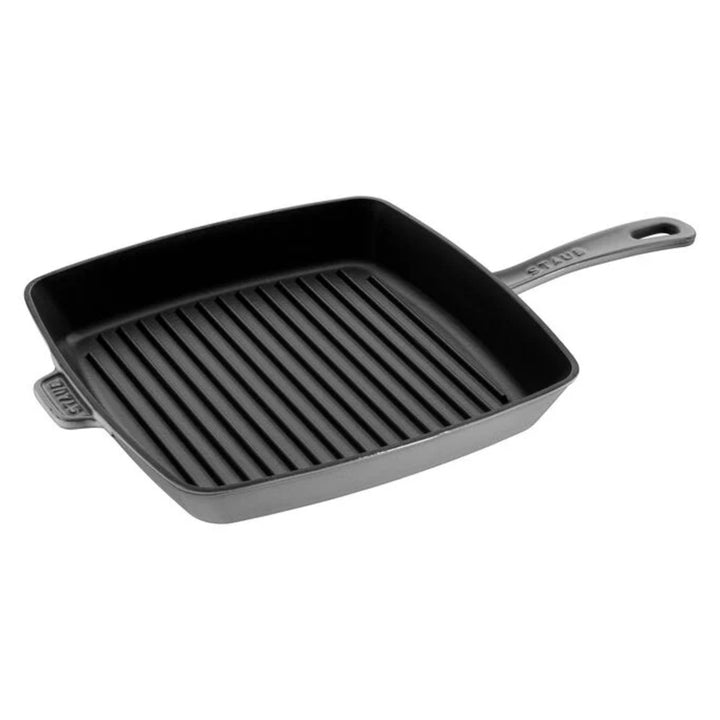 Staub 1003311 Cast Iron 12" Square Grill Pan, Graphite Grey