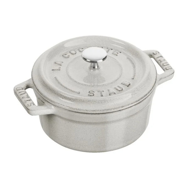 Staub 1003431 Cast Iron 0.25-qt Mini Round Cocotte, White Truffle