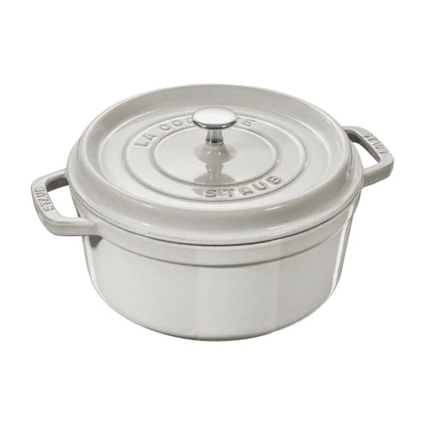 Staub 1003443 7-qt Enameled Cast Iron Cocotte, White Truffle