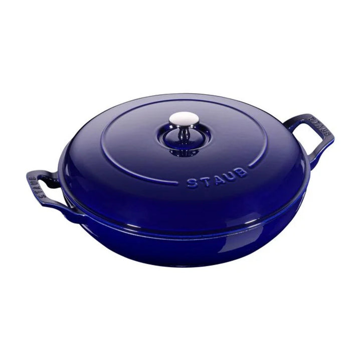 Staub 1003533 Cast Iron 3.5-qt Braiser Pan, Dark Blue