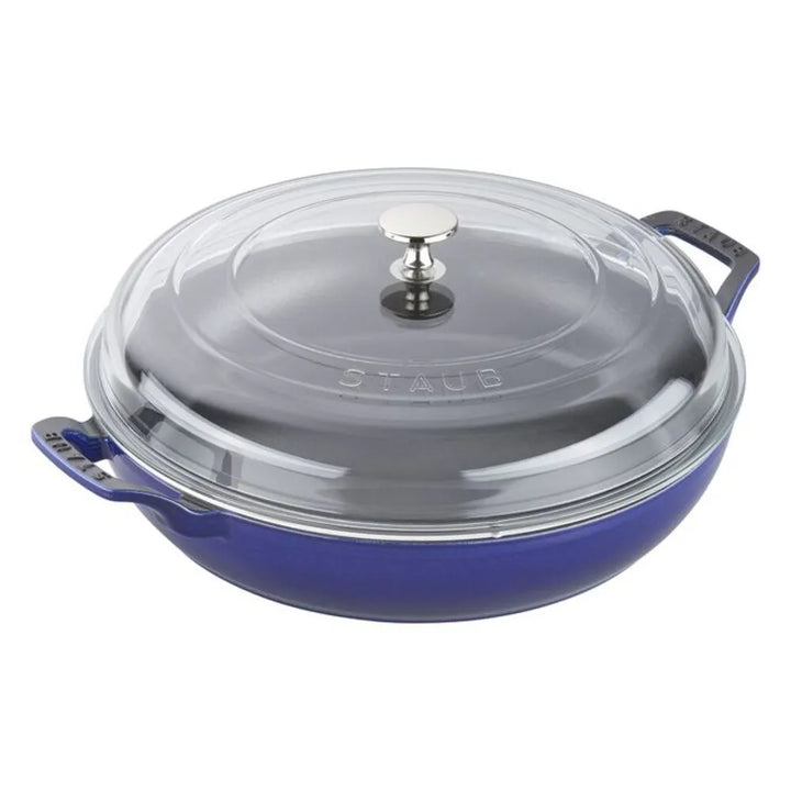 Staub 1003543 Cast Iron 3.5-qt Braiser with Glass Lid, Dark Blue