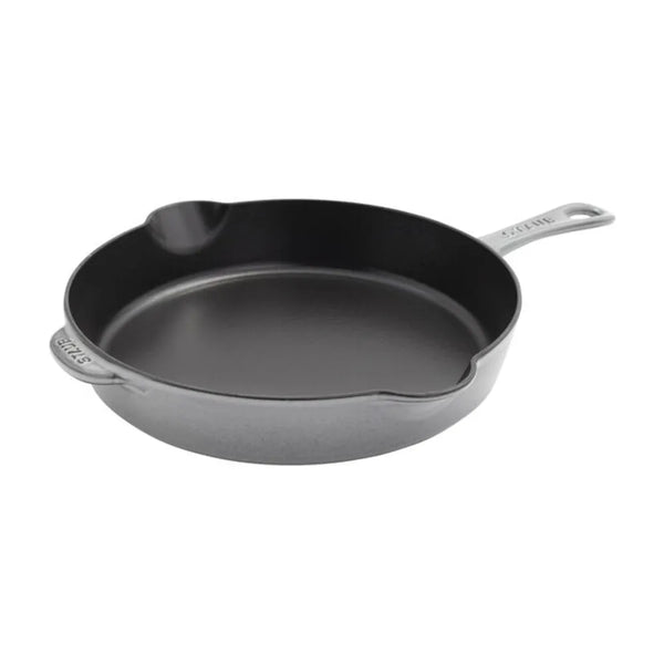 Staub 1003709 Cast Iron 11'' Traditional Deep Skillet with Handle, Graphite Grey