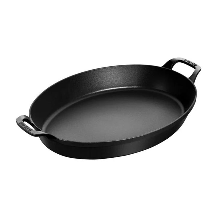 Staub 1003788 Cast Iron 14.5" X 11.2" Oval Baking Dish, Black