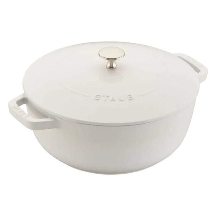 Staub 1003892 3.75-qt Enameled Cast Iron French Oven with Domed Lid, White