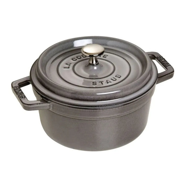 Staub 1003917 2.75-qt Enameled Cast Iron Cocotte with Lid, Graphite Gray