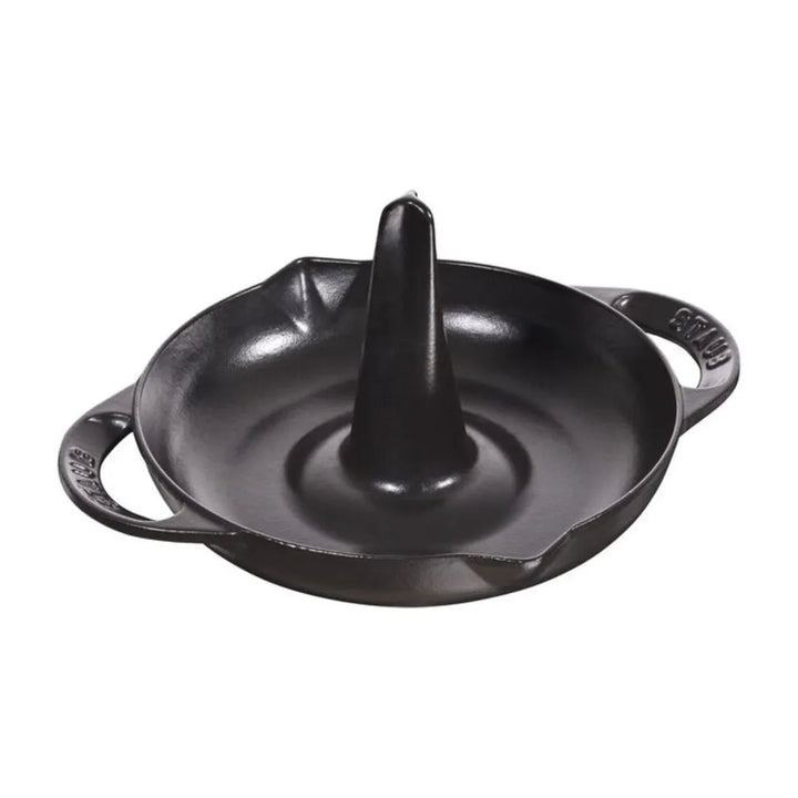 Staub 1003952 Cast Iron 9.5" Vertical Chicken Roaster, Black