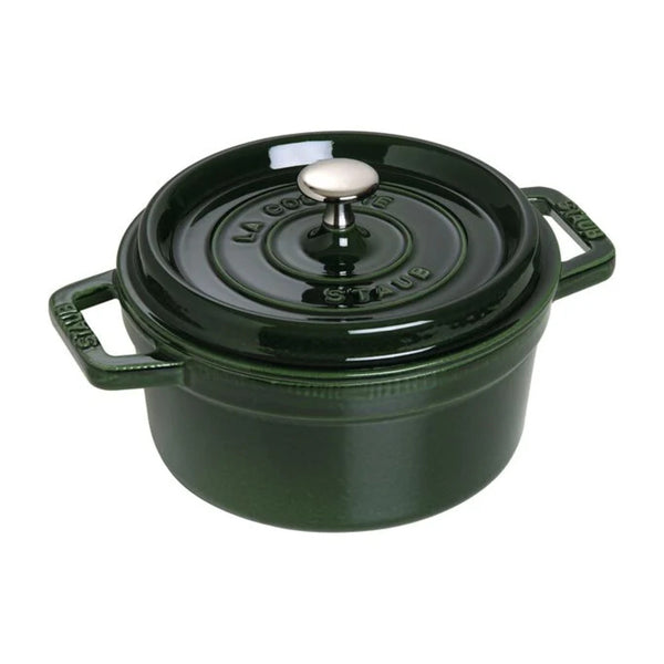 Staub 1003969 Cast Iron 2.75-qt Round Dutch Cocotte, Basil