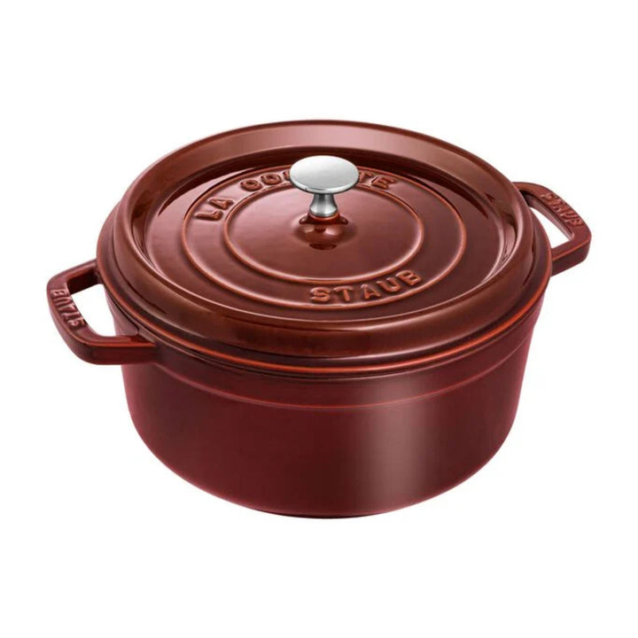 Staub 1003975 Cast Iron 4-qt Round Cocotte, Grenadine