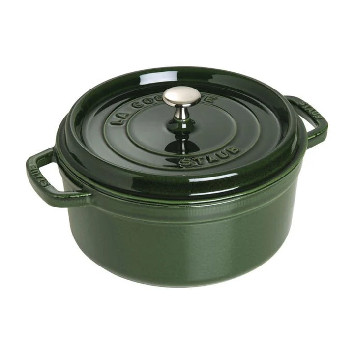 Staub 1003977 Cast Iron 5.5-qt Round Cocotte, Basil