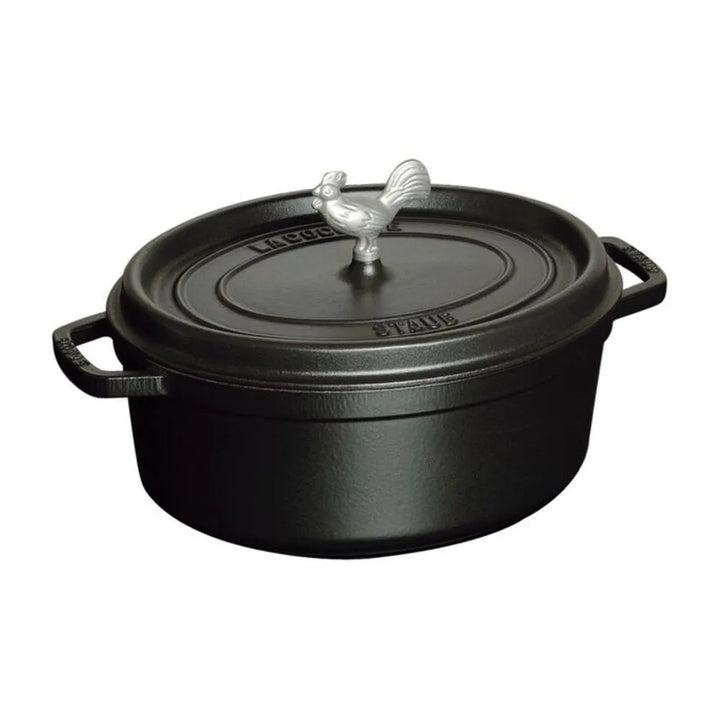 Staub 1004002 Cast Iron 5.75-qt Coq au Vin Dutch Oven, Black