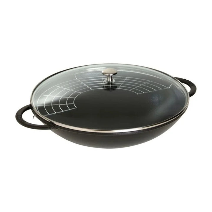 Staub 1004022 Cast Iron  6-qt Wok, Black