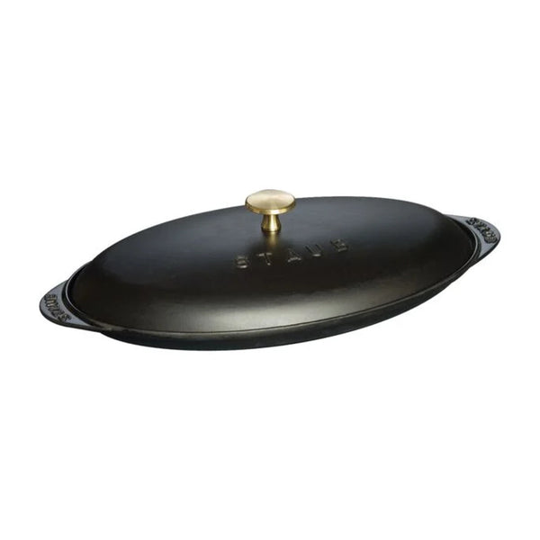 Staub 1004024 Cast Iron 14.5" X 8" Covered Fish Pan, Black