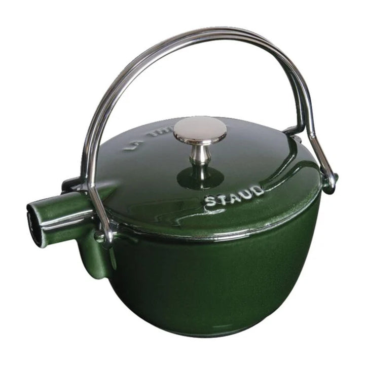 Staub 1004032 Cast Iron 1-qt Round Tea Kettle, Basil