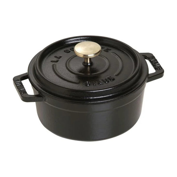 Staub 1004041 Cast Iron 0.5-qt Round Dutch Oven, Black