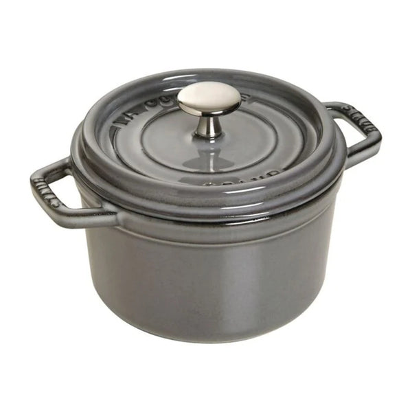 Staub 1004055 Cast Iron 1.25-qt Round Dutch Oven, Graphite Grey