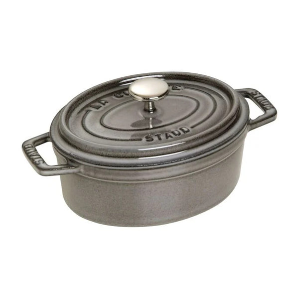 Staub 1004059 Cast Iron 1-qt Oval Cocotte, Graphite Grey