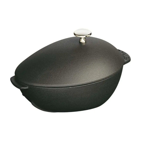 Staub 1004071 2 qt Enameled Cast Iron Mussel Pot with Lid, Black Matte