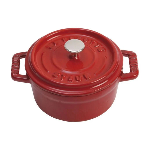 Staub 1004189 Cast Iron 0.25-qt Mini Round Cocotte, Cherry