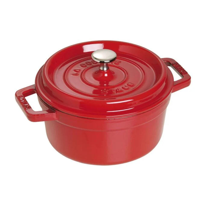 Staub 1004208 2 3/4 qt Enameled Cast Iron Cocotte with Lid, Cherry