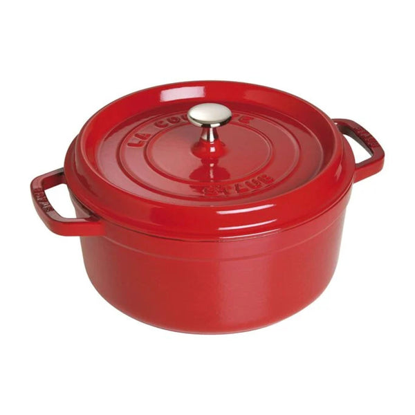 Staub 1004214 Cast Iron 4-qt Round Cocotte, Cherry