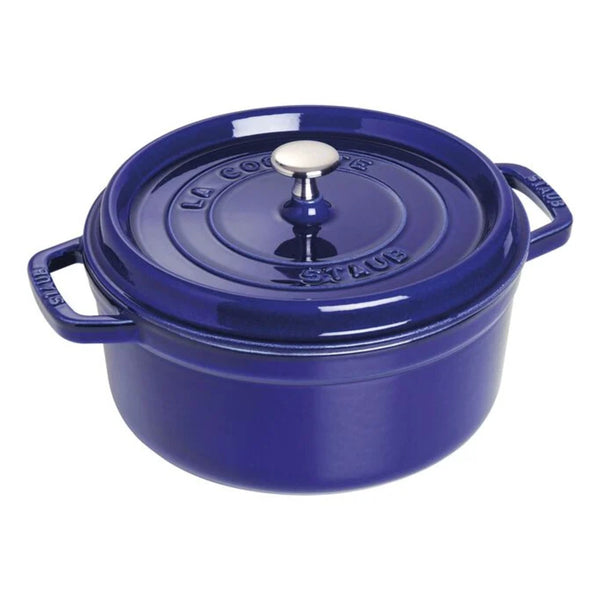 Staub 1004299 Cast Iron 5.5-qt Round Dutch Oven with Lid, Dark Blue