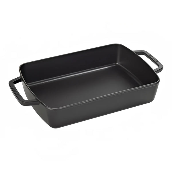 Staub 1004326 Cast Iron Black Roasting Pan, 12" X 8"