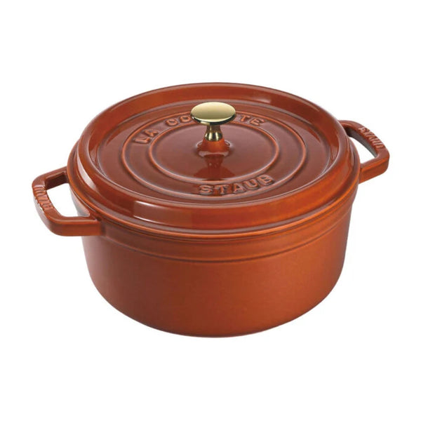 Staub 1004664 Cast Iron 2.75-qt Round Cocotte, Burnt Orange