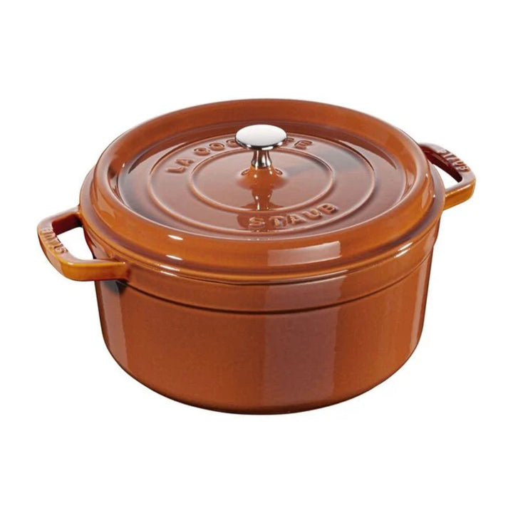 Staub 1004668 Cast Iron 5.5-qt Round Cocotte, Burnt Orange