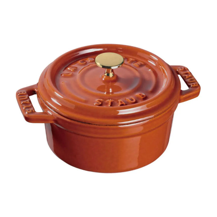 Staub 1004713 Cast Iron 0.25-qt Round Cast Iron Cocotte, Burnt Orange