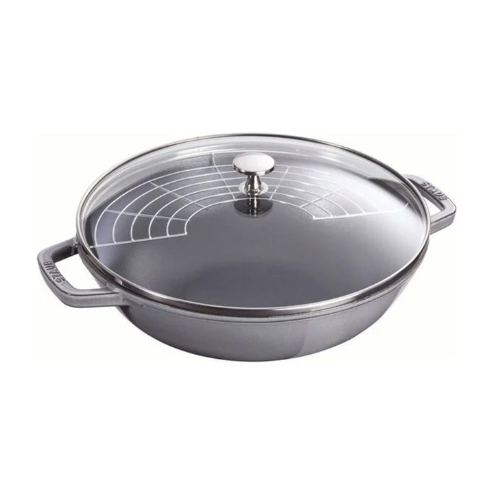 Staub 1004744 Cast Iron 4.5-qt Perfect Pan / Wok, Graphite Grey