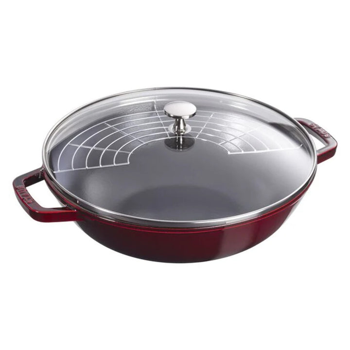 Staub 1004748 Cast Iron 4.5-qt Perfect Pan/Wok, Grenadine