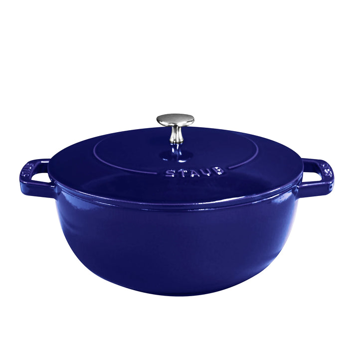 Staub 1005014 3.75-qt Enameled Cast Iron Dutch Oven with Domed Lid, Dark Blue