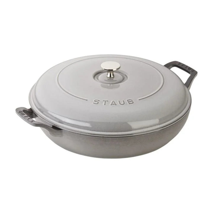 Staub 1005042 Cast Iron 3.5-qt Braiser with Glass Lid, Graphite Grey