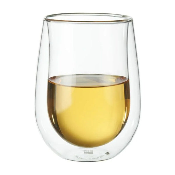 Zwilling 1008606 Sorrento 10 Oz Double Wall Stemless White Wine Glass, 296ml, 2 Pcs