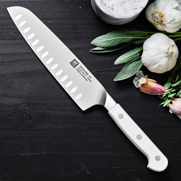 Zwilling 1009861 Pro Le Blanc 7" Hollow Edge Santoku Knife