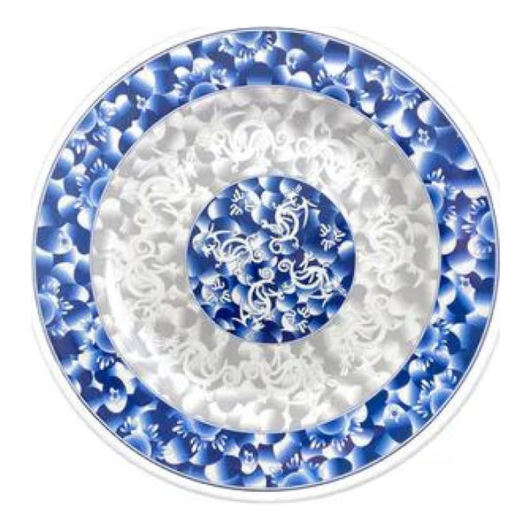 Thunder Group 1009DL Blue Dragon 9-1/8" Melamine Round Plate, Pack of 12