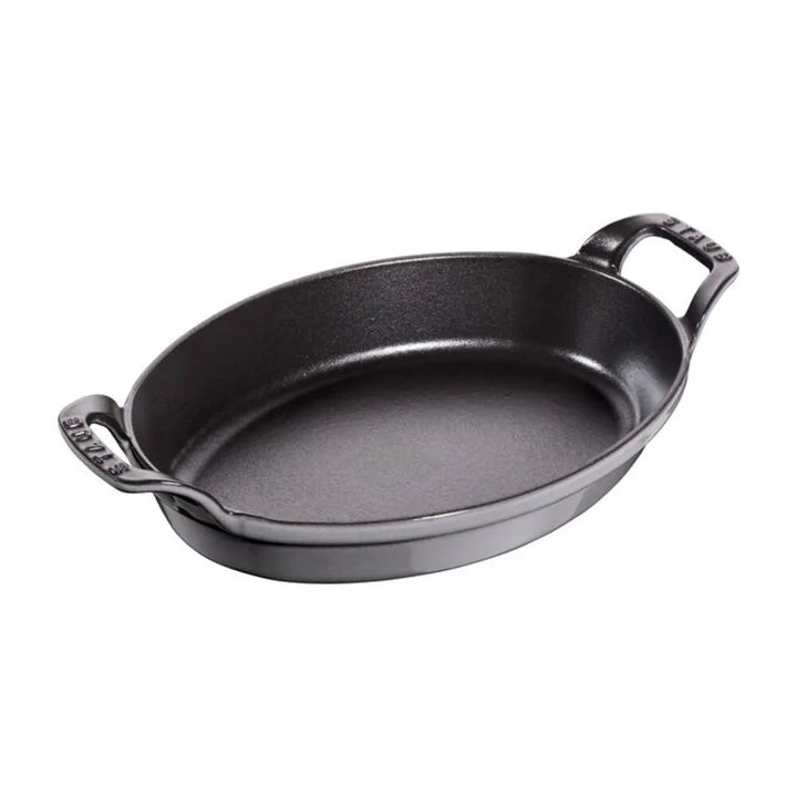 Staub 1010025 Cast Iron Oval Baking Dish, 12.5" X 9", Graphite Grey