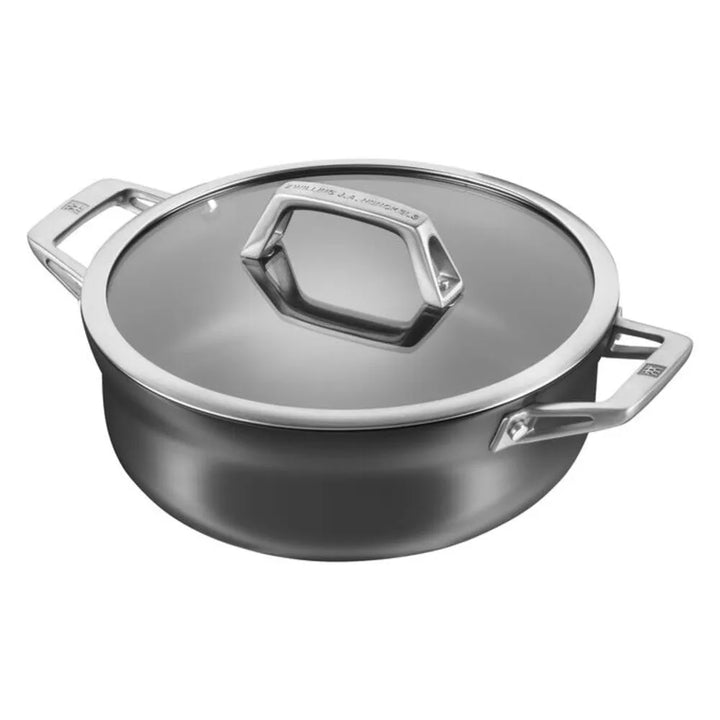 Zwilling 1010151 Motion 4-qt Hard Anodized Aluminum Nonstick Chef's Pan with Glass Lid