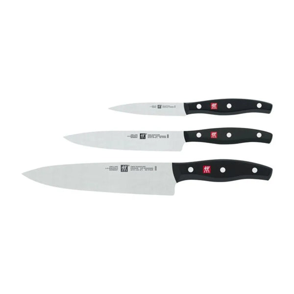 Zwilling 1011719 TWIN 3 Piece Starter Knife Set with Black Plastic Handle