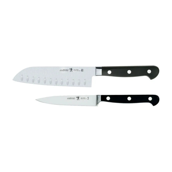 Henckels 1012092 Paring & Santoku Knife Set with Black Plastic Handle