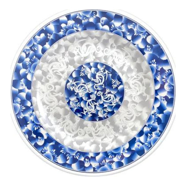 Thunder Group 1012DL Blue Dragon 11-3/4" Melamine Round Plate, Pack of 12