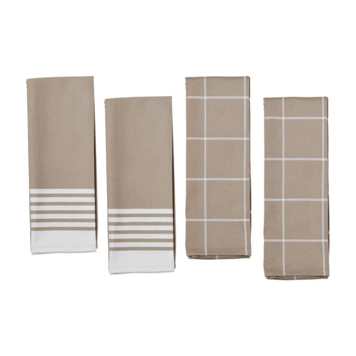 Zwilling 1013628 4 Piece Kitchen Towels Set, Cotton, Taupe